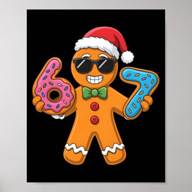 Póster Funny Gingerbread Six Seven 67 Ice Cream Christmas (Frente)