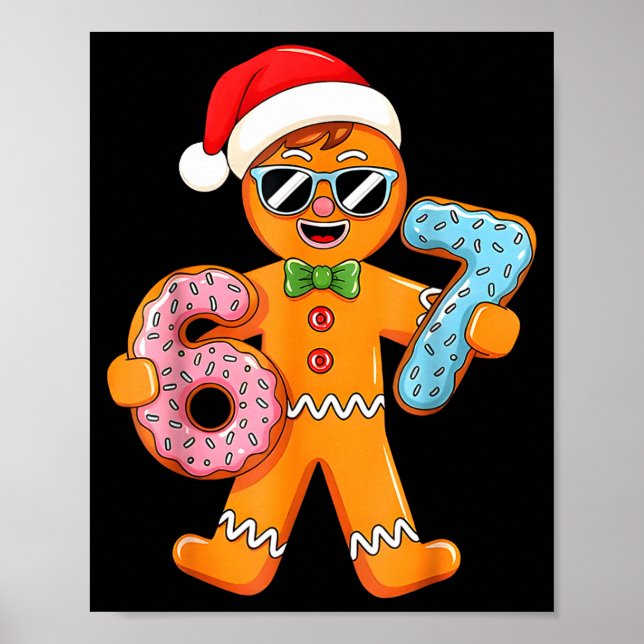 Póster Funny Gingerbread Six Seven 67 Ice Cream Drip Chri (Frente)