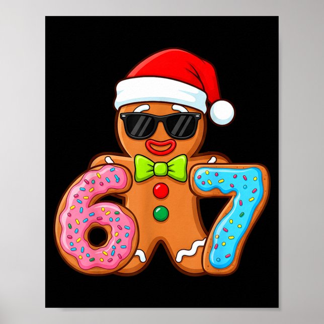 Póster Funny Gingerbread Six Seven 67 Ice Cream Drip Chri (Frente)