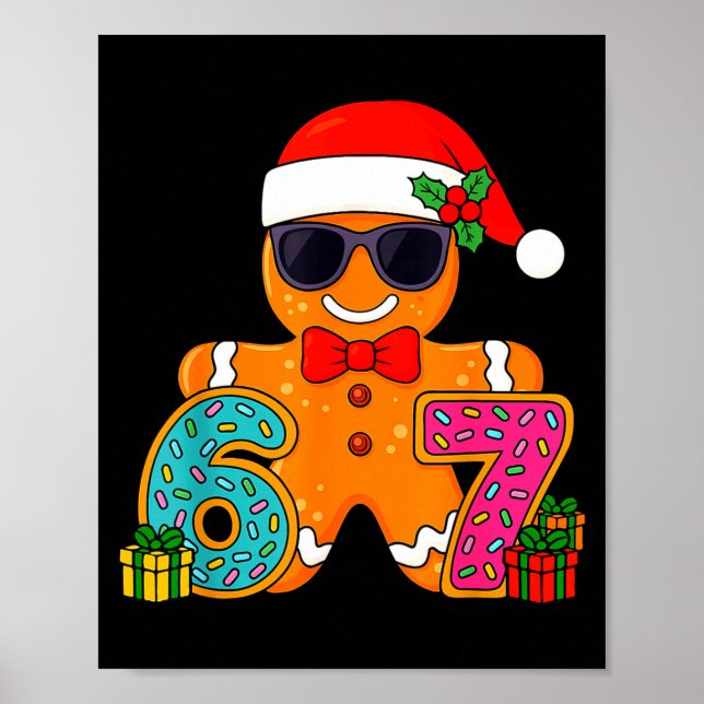 Póster Funny Gingerbread Six Seven 67 Ice Cream Drip Chri (Frente)