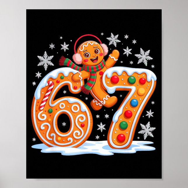 Póster Funny Gingerbread Six Seven 67 Ice Cream Drip Chri (Frente)