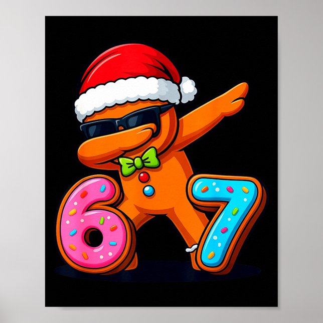 Póster Funny Gingerbread Six Seven 67 Ice Cream Drip Chri (Frente)