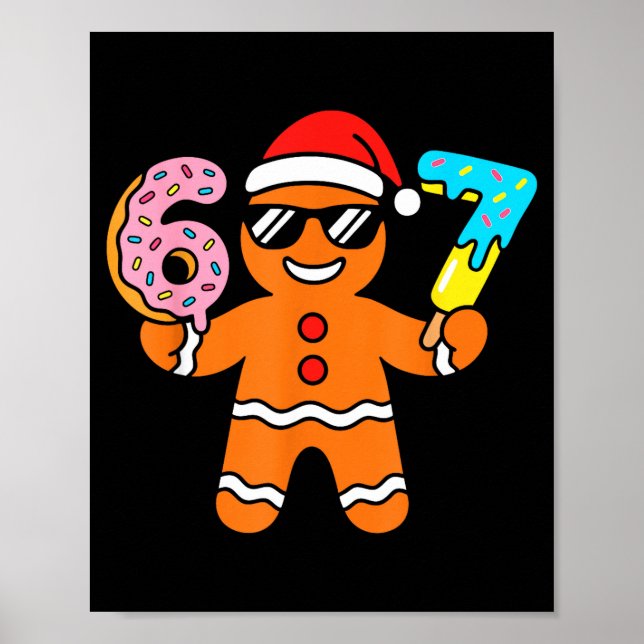 Póster Funny Gingerbread Six Seven 67 Ice Cream Drip Chri (Frente)
