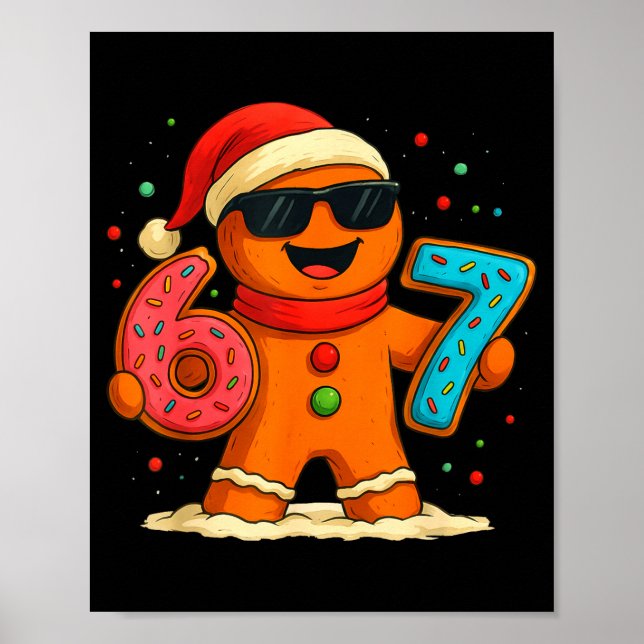 Póster Funny Gingerbread Six Seven 67 Ice Cream Drip Chri (Frente)