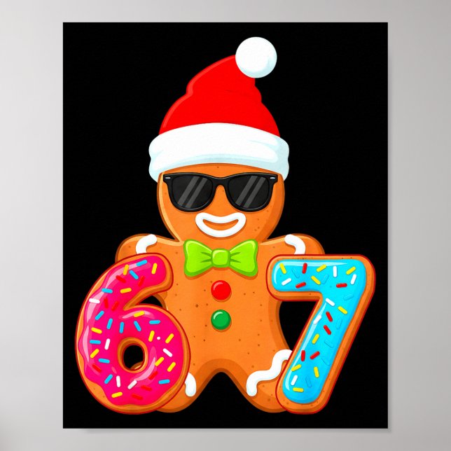 Póster Funny Gingerbread Six Seven 67 Ice Cream Drip Chri (Frente)