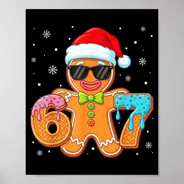 Póster Funny Gingerbread Six Seven 67 Ice Cream Drip Chri (Frente)