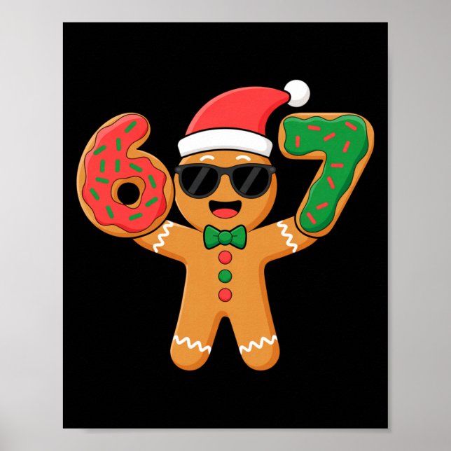 Póster Funny Gingerbread Six Seven 67 Ice Cream Drip Chri (Frente)