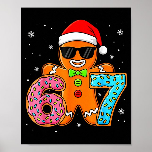 Póster Funny Gingerbread Six Seven 67 Ice Cream Drip Chri (Frente)