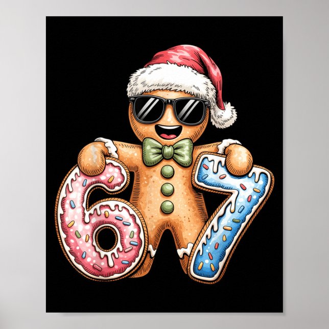 Póster Funny Gingerbread Six Seven 67 Ice Cream Drip Chri (Frente)