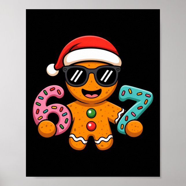 Póster Funny Gingerbread Six Seven 67 Ice Cream Drip Chri (Frente)