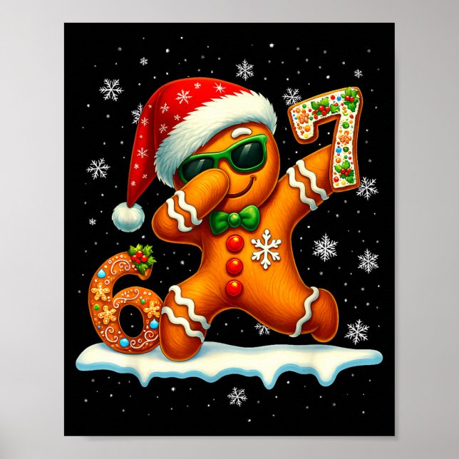 Póster Funny Gingerbread Six Seven 67 Ice Cream Drip Chri (Frente)