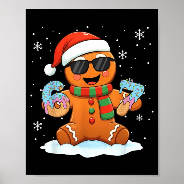 Póster Funny Gingerbread Six Seven 67 Ice Cream Drip Chri (Frente)