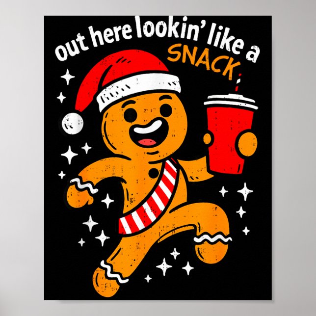 Póster Funny Gingerbread Snack Christmas Xmas Teens Girls (Frente)