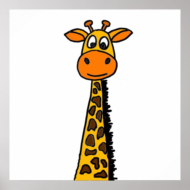 Póster Funny Giraffe Personalizado (Frente)