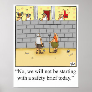 Póster Funny Gladiator Safety Brief Poster