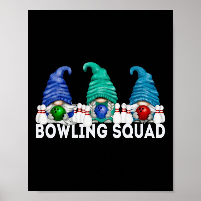 Póster Funny Gnome Bowling Squad For Family Cute Bowling  (Frente)