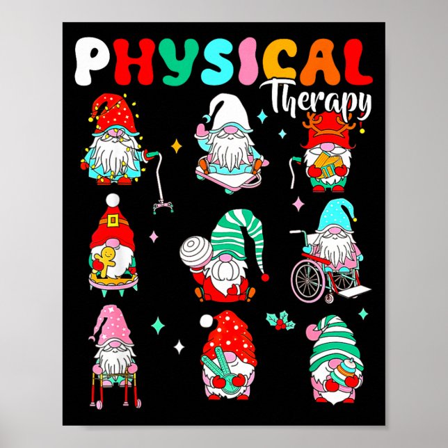 Póster Funny Gnome Physical Therapy Pt Physical Therast C (Frente)