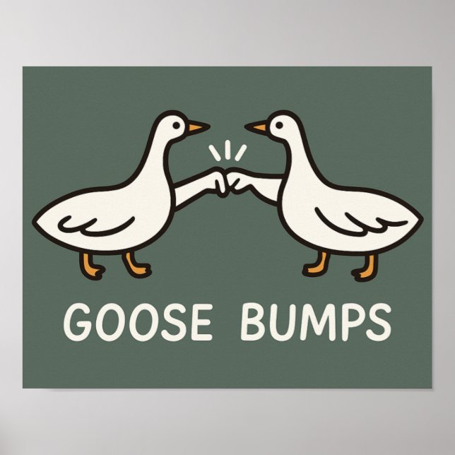 Póster Funny Goose Bump Personalizado | Fist Bump Geese A (Frente)