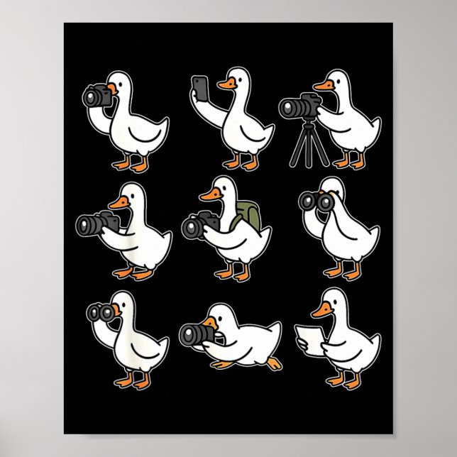 Póster Funny Goose Photographer Photography Camera Photo  (Frente)