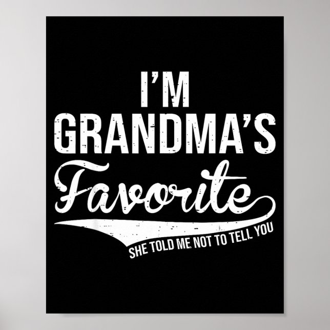 Póster Funny Grandma's Favorite Grandson &amp; Granddaugh (Frente)