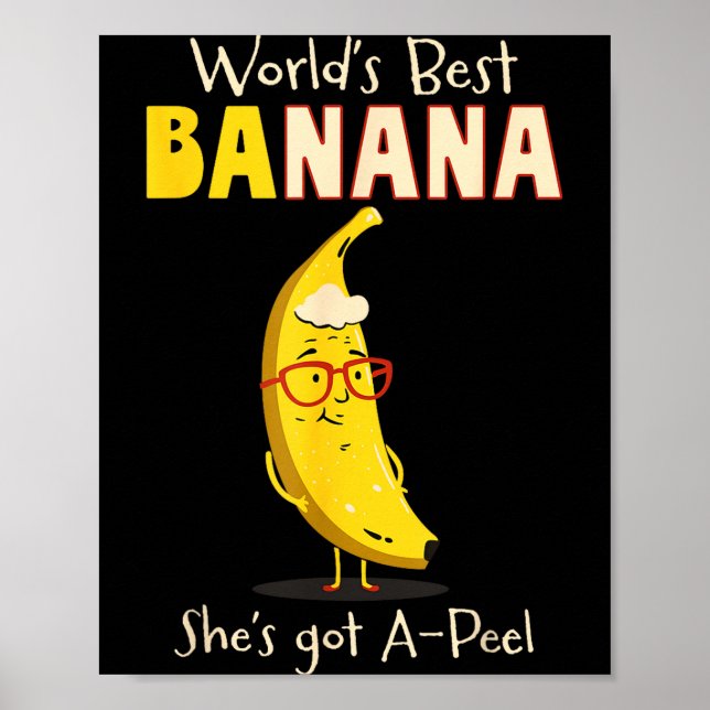 Póster Funny Grandmother World's Nana Banana Pun  (Frente)