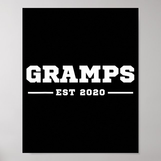 Póster Funny Grandpa Soon To Be Gramps Est 2020 New Grand (Frente)