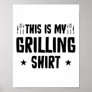 Póster Funny Grilling Barbecue Bbq Griller Smoker Pitmast