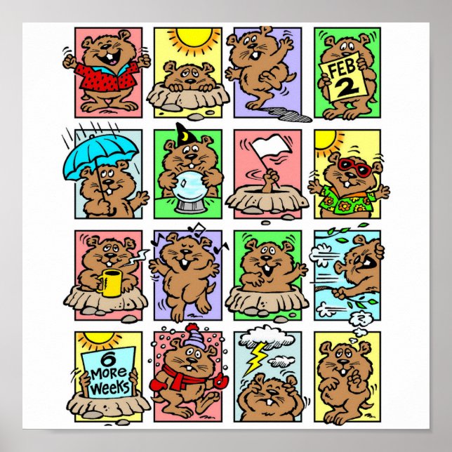 Póster Funny Groundhog Day Personalizados (Frente)