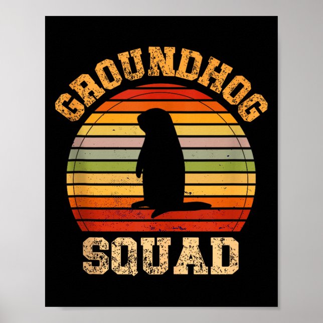 Póster Funny Groundhog Squad Design Happy Groundhog Day 2 (Frente)