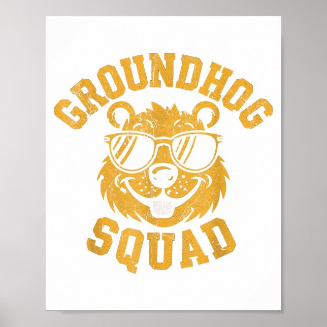 Póster Funny Groundhog Squad Happy Groundhog Day 2025  (Frente)