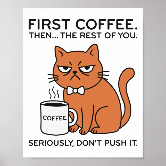 Póster Funny Grumpy Cat Framed Art Print (Frente)