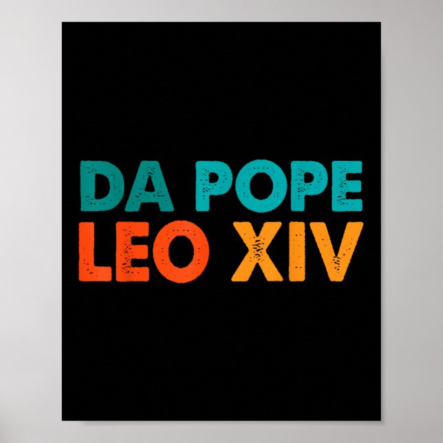 Póster Funny Guay Retro Da Pope Tee Nuevo Papa León Xiv H (Frente)