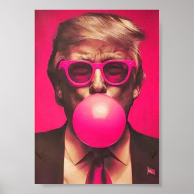 Póster Funny Guay Trump Bubble Gum Pink (Frente)