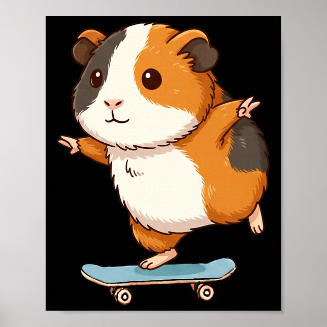 Póster Funny Guinea G Skater Skateboard Ballerina Zoo Boy (Frente)