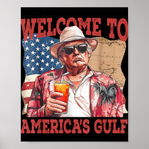 Póster Funny Gulf Of Usa Trump Bienvenidos Al Golfo De La