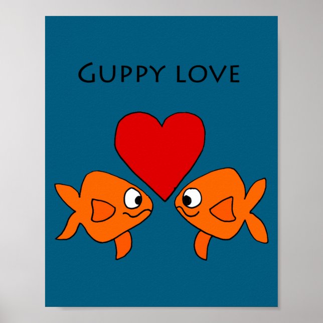 Póster Funny Guppy Love Design  (Frente)