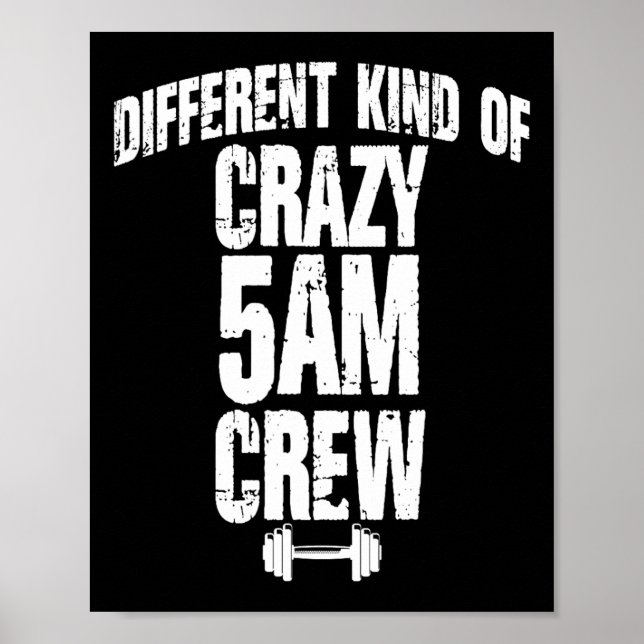 Póster Funny Gym Lover Workout Squad 5am Crew Ejercicio C (Frente)