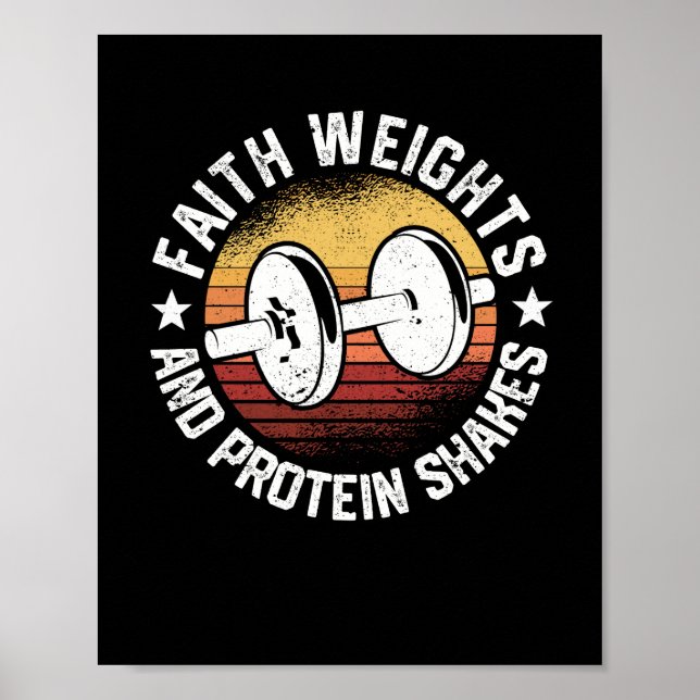 Póster Funny Gym Workout Christian Faith Weights (Frente)