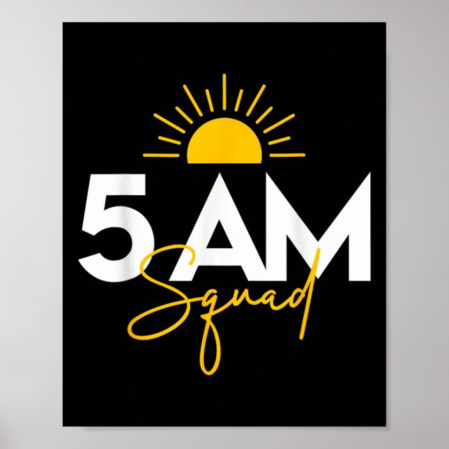 Póster Funny Gym Workout Lovers Fitness Crew - 5 Am Squad (Frente)
