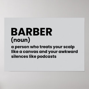 Póster Funny Hairdresser Barber Definition Poster
