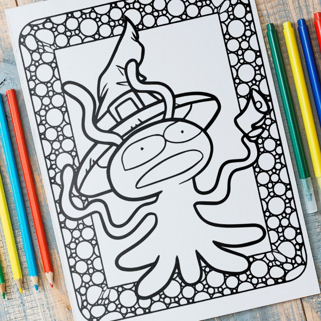 Póster Funny Halloween Alien Coloring Page (Subido por el creador)