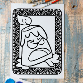 Póster Funny Halloween Angry Candle Coloring Page