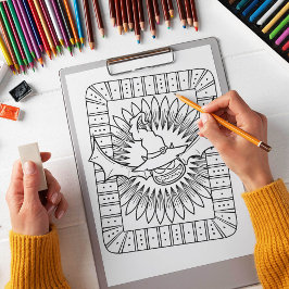 Póster Funny Halloween Bat Coloring Page