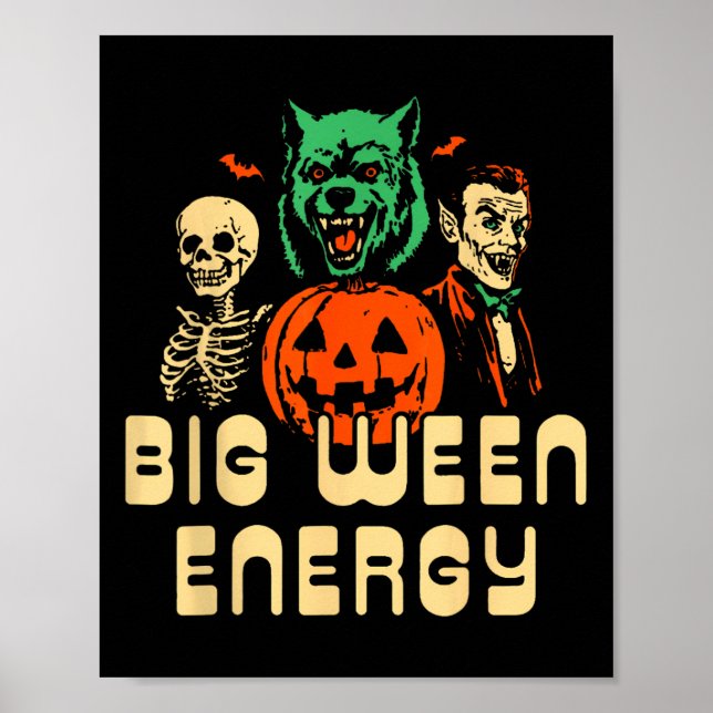 Póster Funny Halloween Big Ween Energy Uni (Frente)