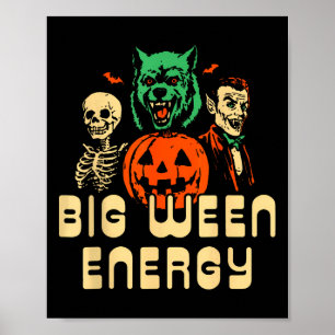 Póster Funny Halloween Big Ween Energy Uni