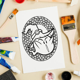 Póster Funny Halloween Bubble Ghost Colour Page