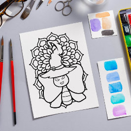 Póster Funny Halloween Butterfly Colour Page