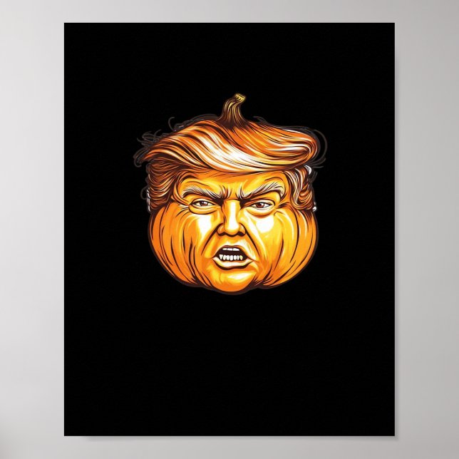 Póster Funny Halloween Calabaza Parodia política Donald T (Frente)