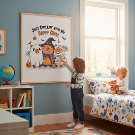Póster Funny Halloween Capybara Cupy Crew Wall Art