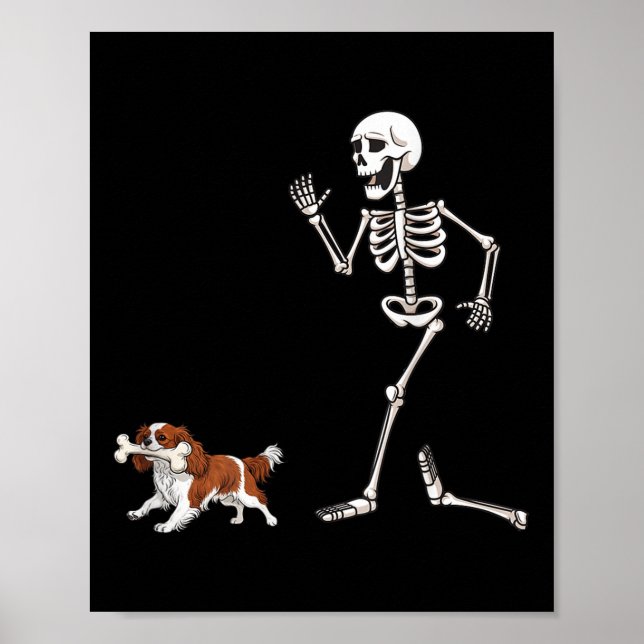Póster Funny Halloween Cavalier King Charles Spaniel y (Frente)